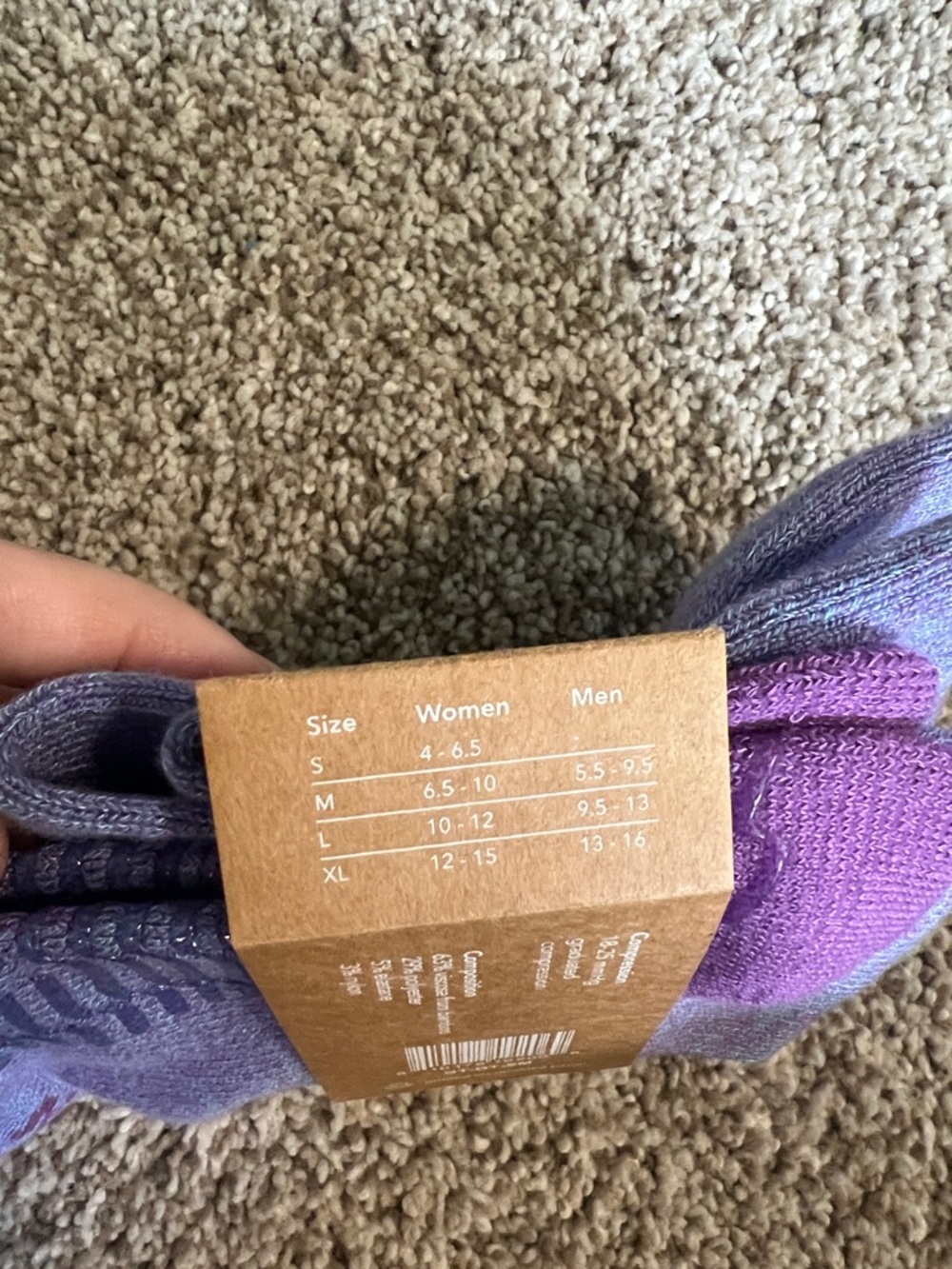 Wellow Women’s Grip Compression Socks - Purple Heather - Picture 3 of 4